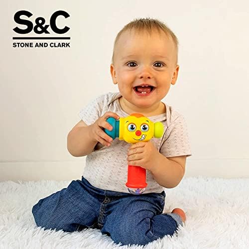 Toy Hammer w/Lights, Learning Mode and Music Mode – Baby Hammer Toy Plays 6 Short Kids' Songs, Counts 1-10 w/Baby, Changes Funny Expressions and Lights Up – for Kids 12 Months and Older - Image 3