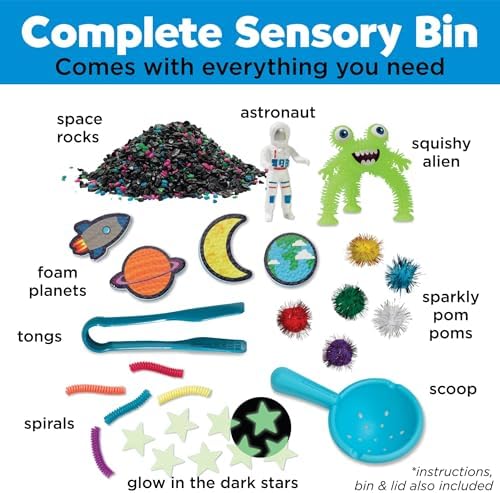 Creativity for Kids Sensory Bin: Outer Space Toys - Preschool and Toddler Sensory Toys, Kids Gifts for Boys and Girls Ages 3-5+, 10.25 x 14.5 x 4.75 inches - Image 3