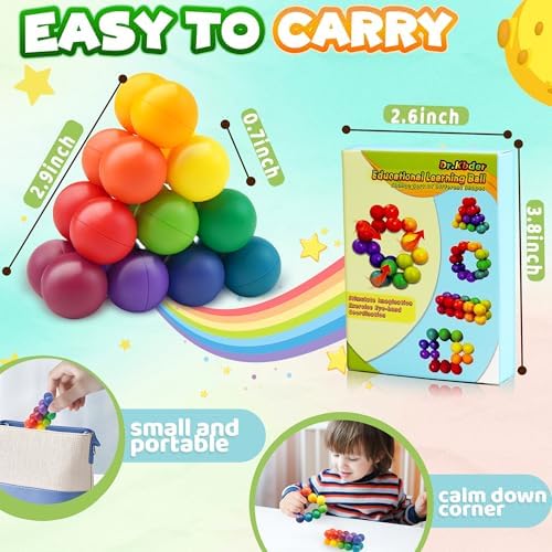 Sensory Autism Balls Toy for Toddler Kids, Airplane Travel Toys for Age 3-5 5-7 3-4 4-8 School Fidget Classroom Autistic Calm Down Treasure Prize Box Dementia Activities Easter Basket Stuffers Gifts - Image 5