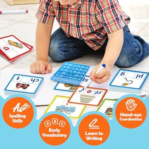 Torlam CVCC & CCVC Word Games, Sight Words Flash Cards Spelling Reading Learning Phonics Games for Kids, Speech Therapy Toy, Kindergarten Classroom Must Have Learning Activities Homeschool Supplies - Image 5