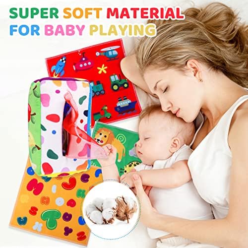 YOGINGO Baby Toys 6 to 12 Months - Tissue Box Toy Montessori for Babies 6-12 Months, Soft Stuffed High Contrast Crinkle Infant Sensory Toys, Boys&Girls Kids Early Learning Gifts - Image 6
