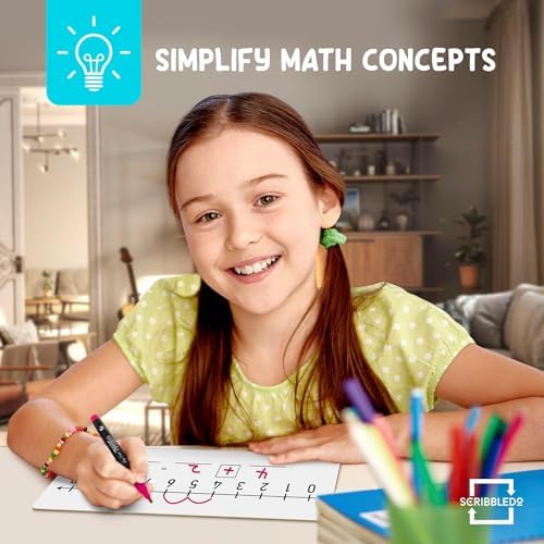 SCRIBBLEDO Dry Erase Number Line Board 12x4” Double Sided 2 Pack Grades 1-2 - Image 4