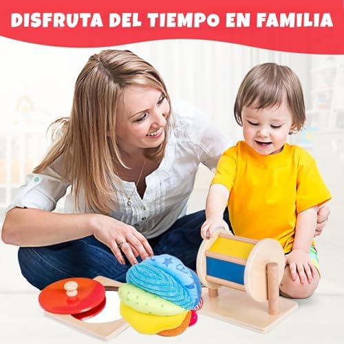 Adena Montessori Play Kit: Knob Puzzle, Drum & Ball, 6-12m - Image 5