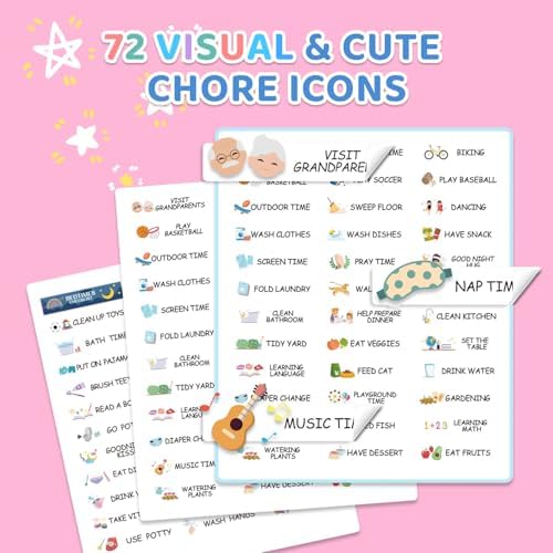 Upgraded 2 in 1 Bedtime/Morning Routine Chart - Magnetic Chore Chart, Cute Visual Schedule Board, Dry Erase Checklist for Kids & Toddlers - Image 4