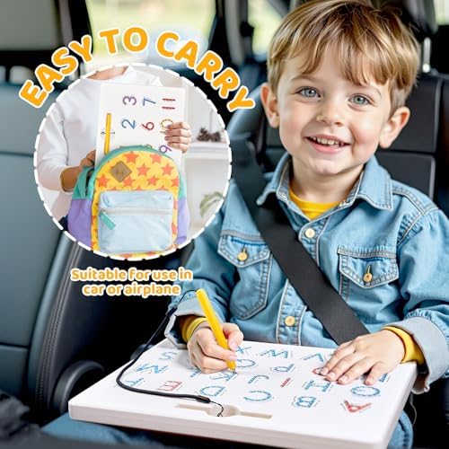 GAMENOTE Magnetic Letter Number Board Double Sided, ABC 123 Tracing Set - Image 4