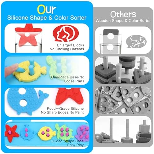 Montessori Sensory Stacking Sorting Toys for Toddlers 1-3 - Image 3