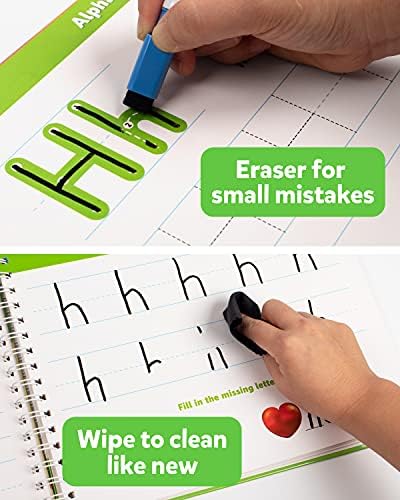 Coogam Learn to Write Workbook, Numbers Letters Practicing Book, ABC Alphabet Sight Words Handwriting Educational Montessori Toy for Home Classroom Kindergarten Preschool Kids - Image 6