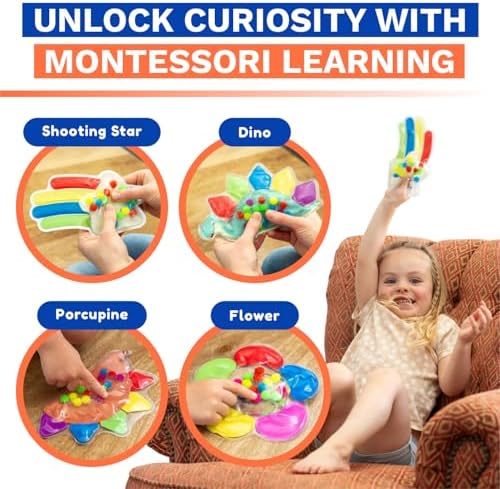 4-Pack Color Sorting Sensory Toys for Toddlers Ages 3+ Montessori Travel Toys Calm Down Toy for Preschool | Flower, Porcupine, Cloudy Rainbow Color Matching Activities Gift Ready for Boys Girls B-Day - Image 5