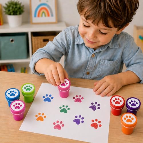 Cinrobiye 24 Pcs Pet Paw Stampers Party Favor Set, Cute Animal Paw Print Stamps for Kids Birthday Party, Classroom Rewards, Carnival Prizes, Goody Bag Fillers, Pet Lover Party Supplies - Image 7