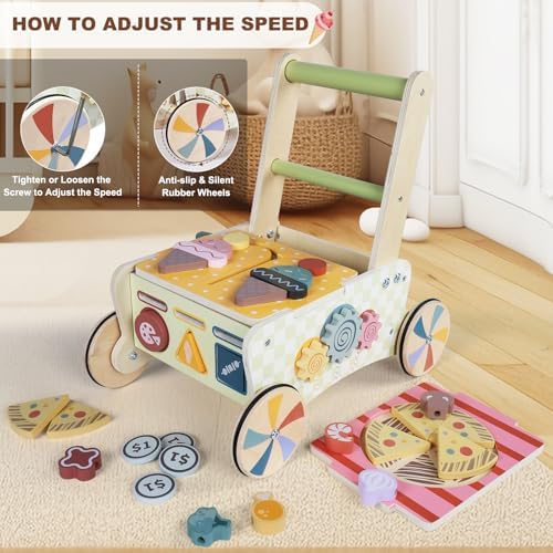 3 in 1 Wooden Baby Walker, Montessori Push Walker for Babies 10-12 Months - Image 6