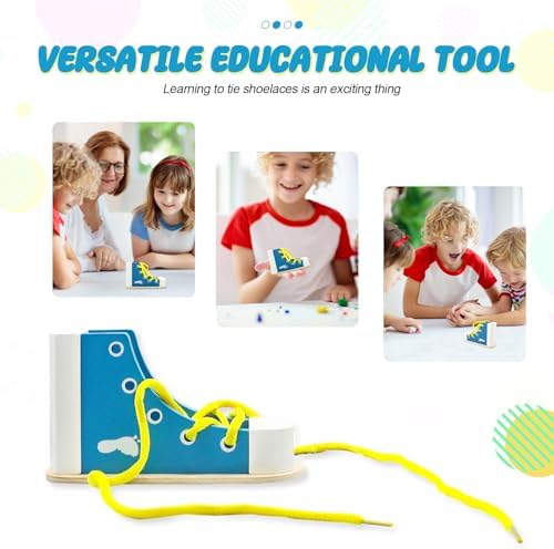 Learn to Tie Shoes for Kids, Wooden Lacing Sneaker Toy,Montessori Educational Toy for Toddlers Ages 4-8 - Image 5