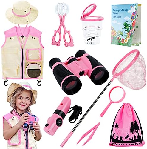 INNOCHEER Toys for Girls Explorer Kit, Bug Catcher Kit for Kids, Birthday Gifts, Summer Toys for 3 4 5 6 7 8+ Year Old Girls, 3 4 5 6 7 8+ Year Old Girl Birthday Gift Kids Outdoor Toys by INNOCHEER