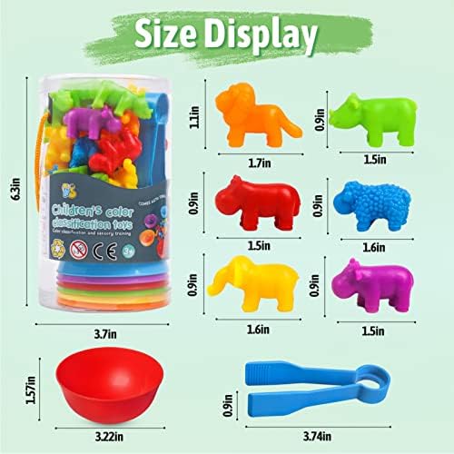 RAEQKS Counting Sorting Toys Matching Stacking Toys with Bowls Preschool Learning Activities Educational Sensory Game Montessori STEM Toy Daycare Sets Animals Gifts for Kids Boys Girls - Image 2