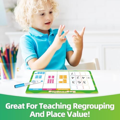12 PCS Place Value Chart Dry Erase Flash Cards Math Manipulatives - Image 6