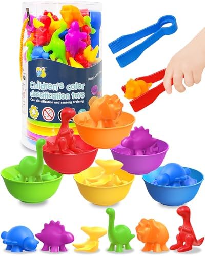 48 Pcs Counting Dinosaurs Toys for Kids 3-5, 4-8, Montessori Learning Toys by WelcometoYetonamrsToyWorld