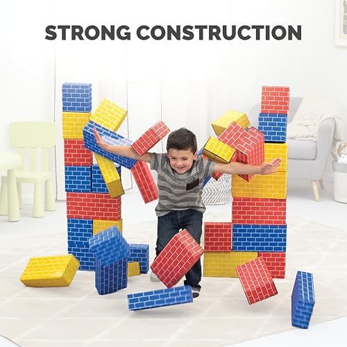 Bankers Box at Play Heavy Duty Jumbo Cardboard Building Blocks, 40 Pack, Large and Medium Toy Blocks for Kids and - Image 5