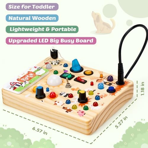 Joyreal Wooden Busy Board for Toddlers - Montessori Toys for 1 2 3 Year Old - Image 5