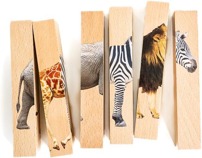Wooden Animal Chunky Puzzles for Toddlers 2+ Years - Montessori 4 in 1 Complete Animal Collection - Farm, Safari & Woodland Block Puzzle Jumbo Set - Image 4
