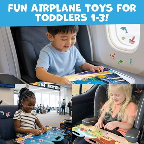 Reusable Sticker Books for Toddlers 1-3, Stickers for Toddlers 2-4 Years - Stickers for Kids Airplane Toys for Toddler 1-3, Toddler Travel Toys - Reusable Sticker Book Birthday Gifts for Boys Girls - Image 2
