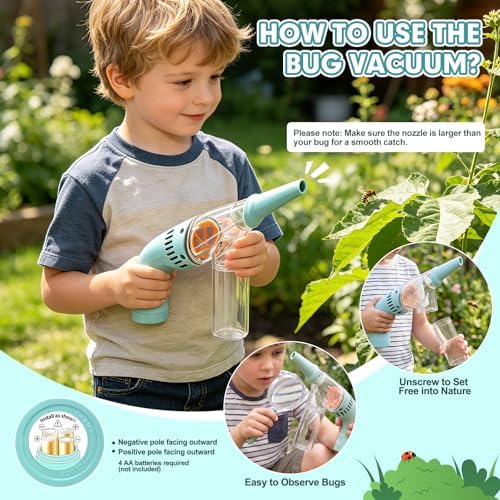 Kids Bug Catcher Kit, 11-Piece Outdoor Explorer Set with Bug Vacuum, Wooden Insect House, Butterfly Net, Ages 4-8 - Image 5