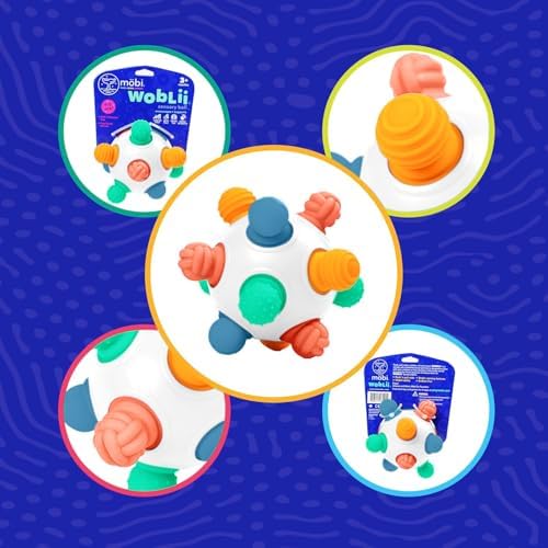 Mobi Woblii Sensory Ball for Babies - Montessori Teething Toy with Satisfying Pop, Food-Grade Silicone Baby Teether for 3 Months+, BPA & Phthalate Free Activity Toy - Image 7