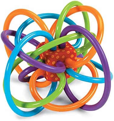 Manhattan Toy Winkel Rattle & Sensory Teether Toy, Blue/Green/Orange, 5 Inch x 4 Inch x 3.5 Inch by Unknown