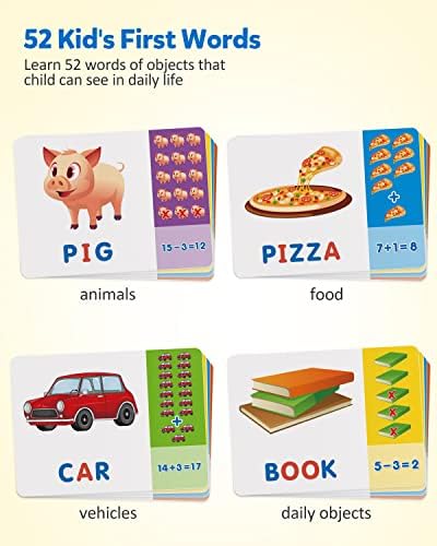 Coogam Matching Letter Game, Alphabet Spelling Reading Flash Cards, Math Number Words Puzzle Montessori Early Learning Educational Gift Toys for 3 4 5 Year Old Kids - Image 4