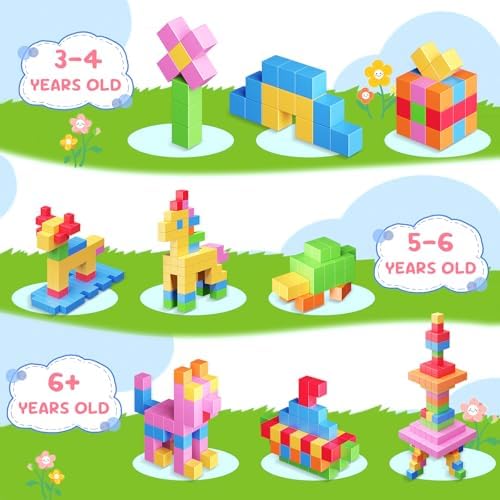 100PCS Magnetic Building Blocks, Sensory Square Construction Set, Ages 3+ - Image 5