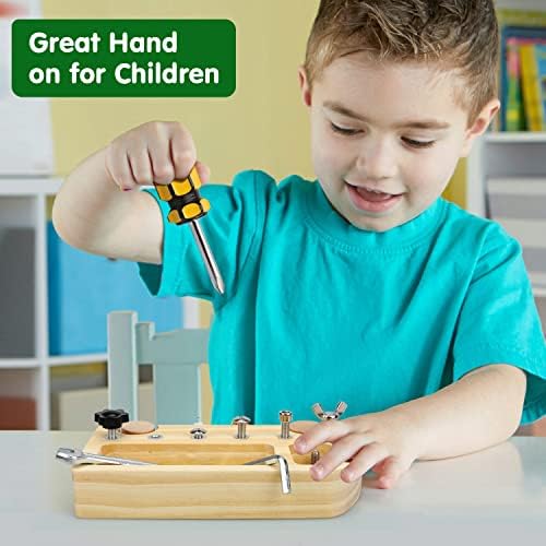 TOY Life Wooden Montessori Screwdriver Board Set for 3 4 5 Toddler & Kid, Preschool Learning Sensory Busy Bus Toys - Image 4