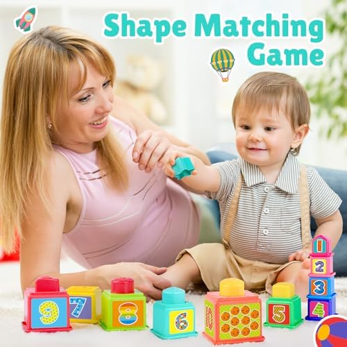 Pound a Ball Toy for Toddlers 1-3, Montessori Toys for Babies 12 18-24 Months, hammer, Stacking Cups, Shape Sorter Blocks, Early Developmental Educational Toys for 1 2 3 Year Old Boys Girls Kids Gift - Image 5