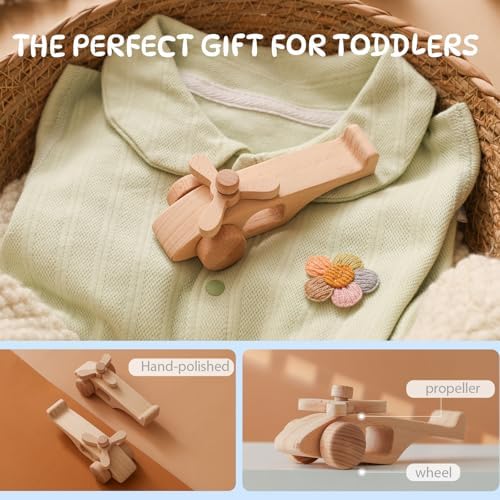 Wooden Airplane Toy with Spinning Propellers for Ages 3+ Years - Montessori-Inspired Wooden Toys Perfect as a Gift for Toddlers - Image 5