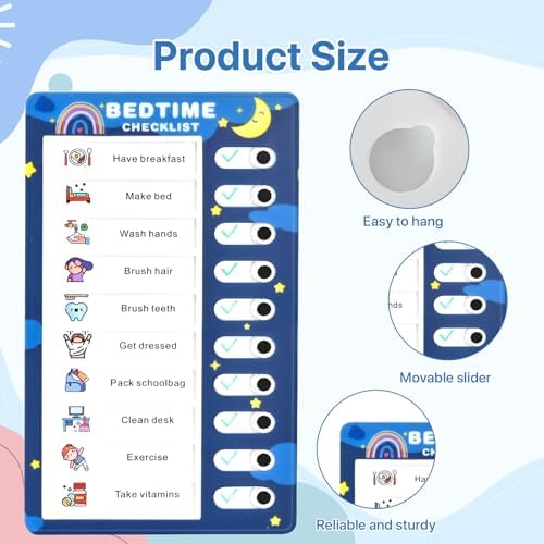 Upgrade 2 Pcs Chores Chart for Kids - Daily Routine Chore Chart for Kids Chore Chart, Visual Schedule Reminder for Kids Checklist Task Planning Board, My Chores to Do List ADHD Tools for Kids - Image 7