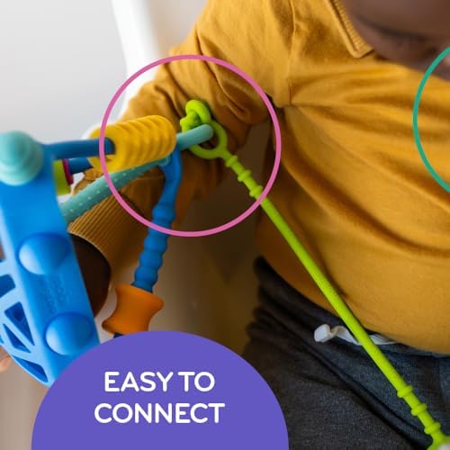 Mobi Liinklz Silicone Security Straps for Car Seats and High Chairs - Flexible, Soft Universal Toy Holder, Easy-Clean Utility Straps, Cool Colors (3 Pack) - Image 5