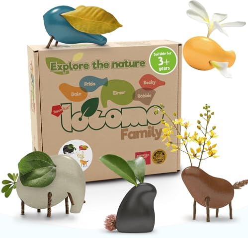 Taksa Toys Wooden Animal Figures Locomo Family III for Nature-Loving Kids, Trigger Boys Girls Creativity, Sensory Outdoor Toys for Ages 3 4 5 6 7+ Year Old, Waldorf Montessori Toy (Set of 5) by TaksaToys