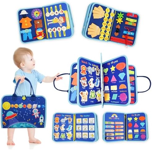 Montessori Busy Board Sensory Toddler Activity Book (Planet) by Amorgift-Loveforchildren