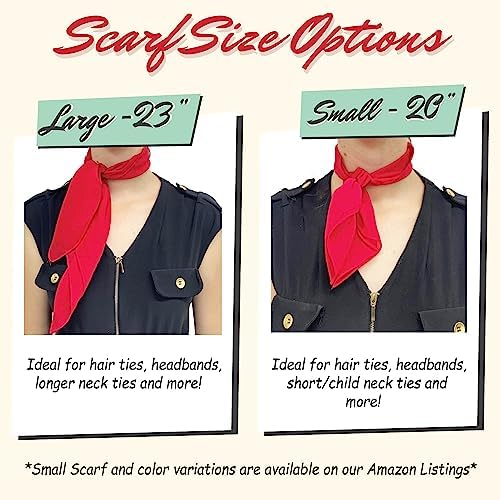 Hip Hop 50's Shop 1950s Retro Chiffon Neck Scarf Square Vintage for Women - Image 4