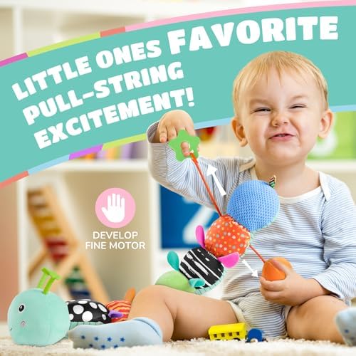 AWOTOY Baby Sensory Toys Music Caterpillar Plush Infant Toys 0 6 12 Months - Image 3