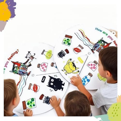 Felt Monster Emotion Wheel for Kids, Interactive Feelings Chart, Social Emotional Learning Tool for Parent-Child Communication & Classroom Activities - Image 6