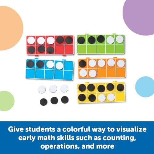 Learning Resources Rainbow Ten-Frames Classroom Set, 140 Pieces - Math Tools for Students Ages 5+, School Supplies and Teacher Resources, Classroom Supplies - Image 2