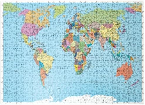 MyPuzzle Color World Map - Borders, Countries, Roads and Cities - Premium 500 Piece Jigsaw Puzzle for Adults by MyPuzzlecom