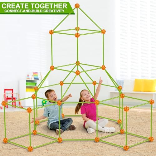 V-Opitos 180 Pack Fort Building Kits for Kids Age 4, 5, 6, 7, 8+ Years Old, Creative Building Toys for DIY Castles, Tunnels, Play Tent, Ideal Christmas, Birthday Gifts for Boys & Girls - Image 3