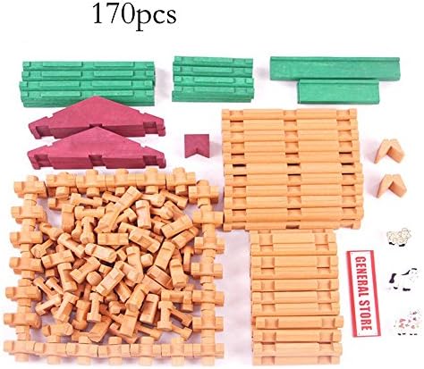 Wondertoys 170 Pieces Wood Logs Set Ages 3+, Classic Building Log Toys for Boy, Creative Construction Engineering Educational Gifts - Image 6