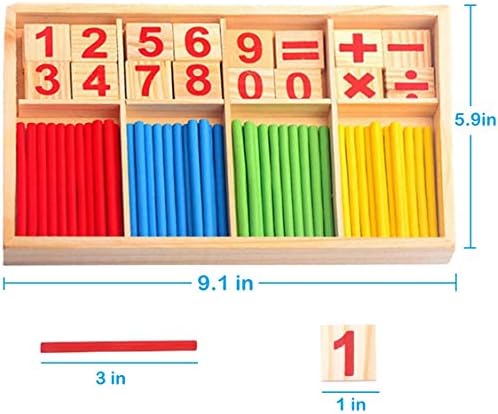 KUTOI Counting Number Blocks and Sticks | Montessori Toys for Kids Learning| Homeschool Supplies for Math manipulatives | Toddlers Educational Wooden rods with Storage Tray - Image 5