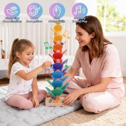 Wooden Marble Run Music Tree, Marble Run Montessori Toy for Kids Ages 3+ - Image 5