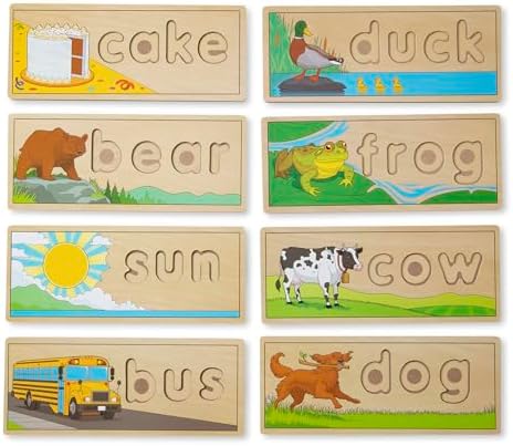 Melissa & Doug See & Spell Wooden Educational Toy with 8 Double-Sided Spelling Boards and 64 Letters Preschool Learning Activities, See & Spell Learning Toys for Kids Ages 4+ - Image 4