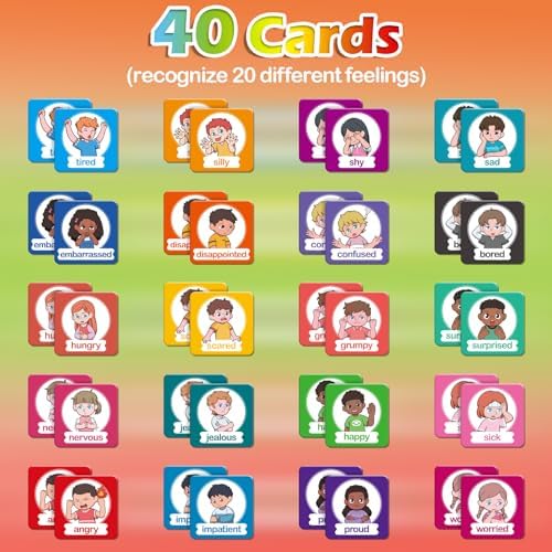 Aizweb Feelings Emotions Match Game,Memory Game,Social Emotional Learning Activities,Toddler Baby Flash Cards,Calm Down Corner Supplies,Educational Toys for Pre K Preschool Kindergarten Autism ADHD - Image 2