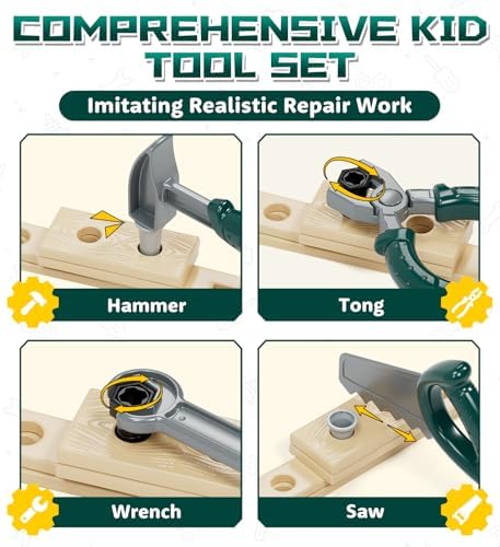 Lehoo Castle Kids Tool Set with Toy Drill, Tools, Take Apart Race Car - Image 4