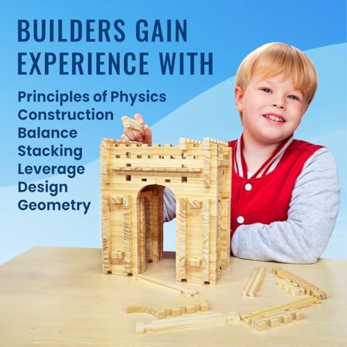 Jovi-mindly＆Notchies 301 PCS Building Block Master Architect Set Create 9+ World-Famous Shapes, Educational Wooden Building Blocks Learning Toys Wood Blocks Puzzles for Kids Ages 8+ Boys and Girls - Image 3