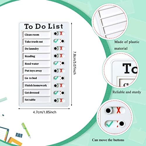 4 Pieces Chore Chart for Kids to Do List Chores Boards Plastic RV Checklist Boards Memo Detachable Message Checklist Slider Schedule Planning Chart with 8 Cardstock for Check Items(White) - Image 2