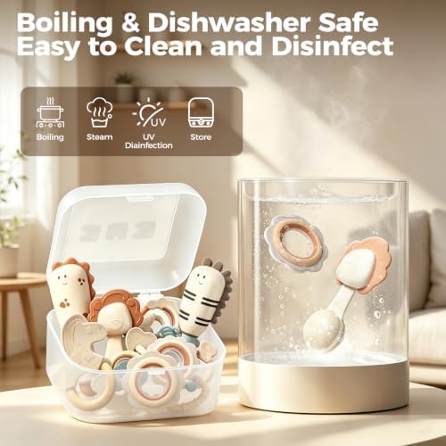 Baby Rattles & Teethers 10PCS, Infant Toys 0-6M, Newborn Sensory Gift Set - Image 6